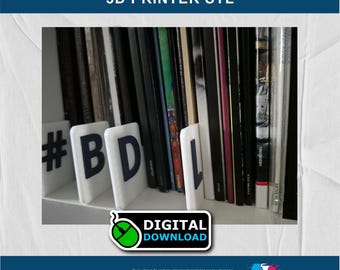 3D Printer Alphabet Vinyl Record Divider STL Files: Music Lover Gift