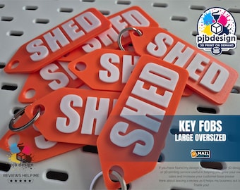 Oversized 3D Printed SHED Keyring - Large Key Finder