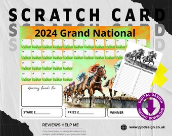 Grand National 2024 / Print at Home / Space for Name & Additional Task and Add Your Own Rewards / Personal Use