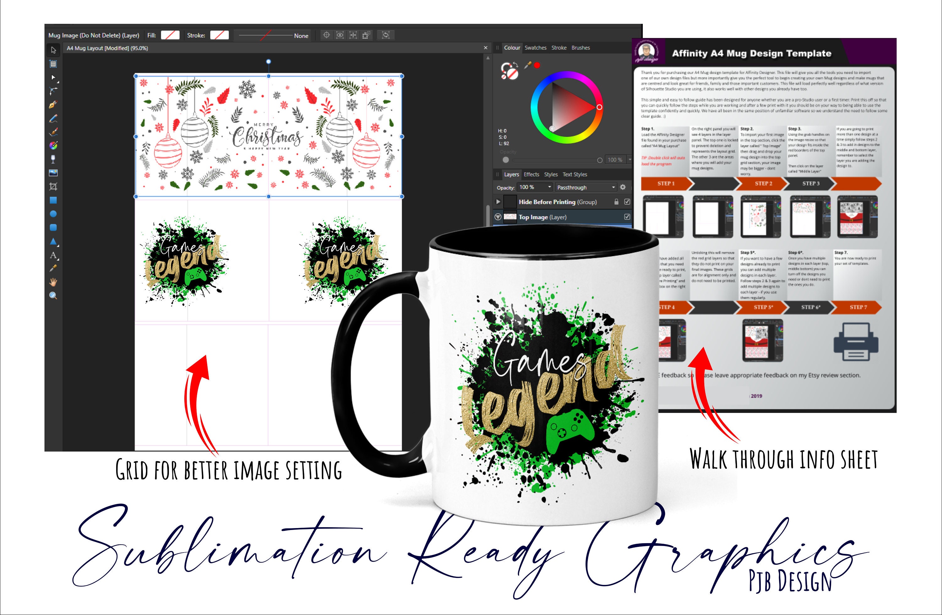 Affinity Designer Ceramic Mug Design Template Layout Perfect Etsy India