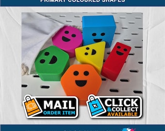 Bath Toys 6 Primary Coloured Smiley Shapes Fun Plsytime Learning in the Smiley Bath Toys for a Fun Bathtime, Toddler Toy 3D Printed