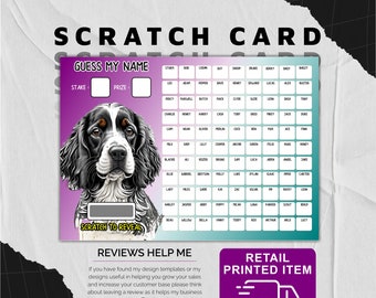Scratch Card for School / Pub Fund Raising / Name the Dog Scratch & Reveal / Scratchcard Fundraising Products