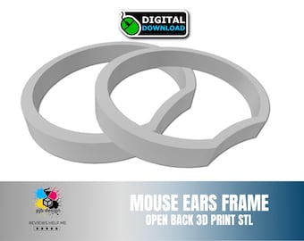 Mouse Ears Open Back STL File: Blank Ear Design (Digital 3D)