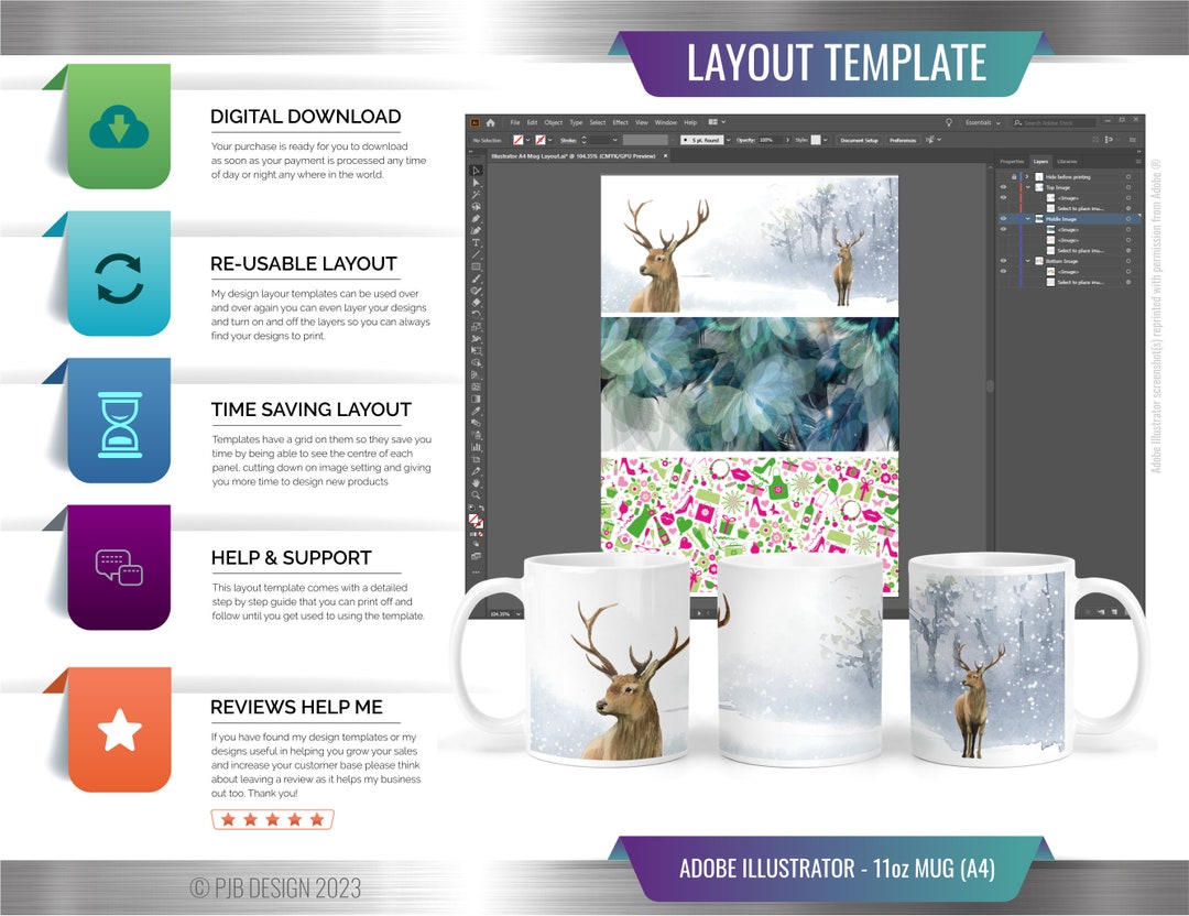 Adobe Illustrator Mug Design Layout Template Perfect Layout Tool for