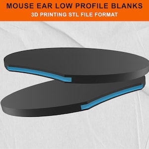 Mouse  Ears 3D Print File - Blank Ears - Digital 3d Design File - Print Your Own Ears - Mouse Ear Blanks - Solid, Slot and Multi part Design