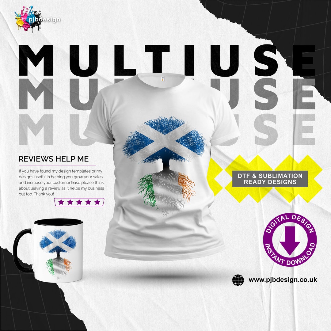 Scottish & Irish Heritage Tree Roots Design / Sublimation and Print ...
