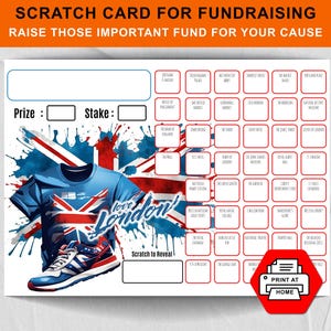 London Marathon 2024 Fund Raising Card / Famosi edifici di Londra Stampa a casa / Prodotti per grattare Uso personale per raccolta fondi