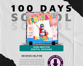 My 100 Days Of School Textless Digital Photo Frame Scrapbook Size Included -DTF Transfer and Sublimation Ready Commercial Use