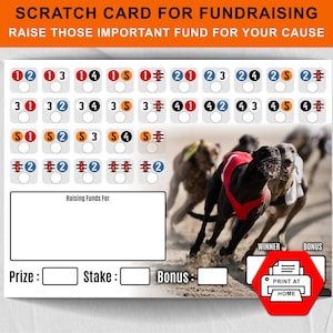 Greyhound Race Night Fund Raising Gratta e Vinci - Stampa a Casa