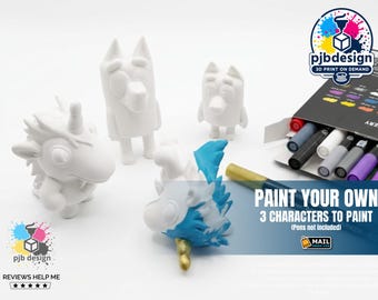 Paint Your Own Figurines - 3 Figures Including Unicorse - Great Holiday Crafting Ideas For Everyone