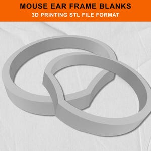 Mouse Ears Open Back Fill Ear Shell STL Print File - Blank Ears - Digital 3d - Print Your Own Mouse Ear - Digital Design