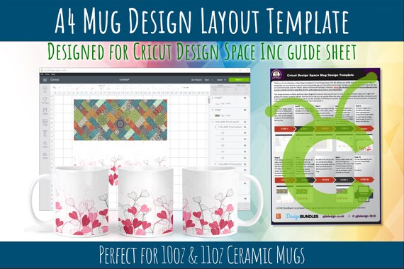 Download Mug Design Template Layout For A4 Cricut Design Space Etsy