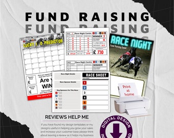 Race Night Fund Raising Money Generating Printable Sheet Pack - Print at Home