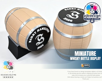 Whisky Barrel Display For Miniatures / Barrel with Screw Top 18th or 21st Birthday Gift