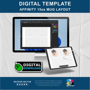 Affinity Mug Wrap Template: Affinity Studio Design Layout Template for 15oz Ceramic Mugs, A4 (Digital Download)