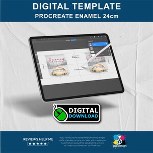 Procreate Enamel Mug Wrap Template: 12oz 24cm (Digital Download)