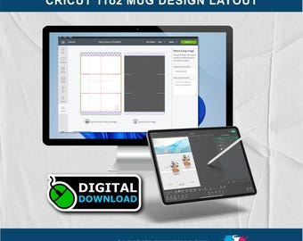 Mug Design Template for Cricut: 11oz UK A4 Layout (PNG Digital Download)