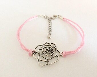 Friendship bracelet/ pink bracelet/ boho bracelet/ rose bracelet/ women's gifts/ yoga bracelet/ birthday gift/ stackable bracelet/ pretty
