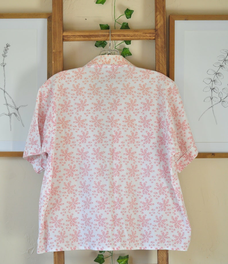 Vintage 1980/'s Floral Button Down Blouse Size Medium