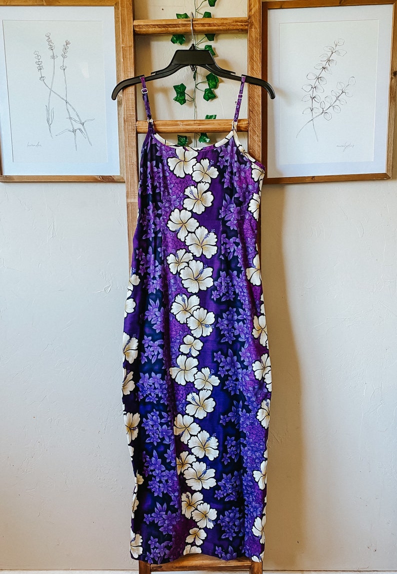 Vintage Purple Hawaiian Vacation Dress Size 8