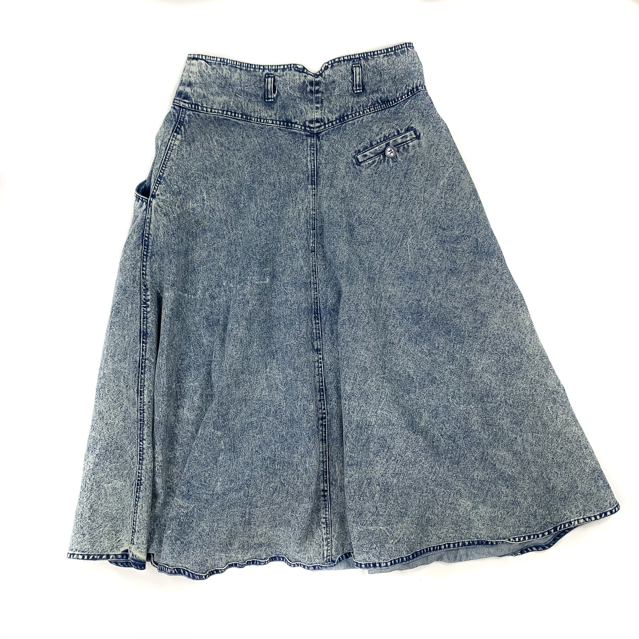 Vintage Northwest Blue Acid Wash Denim Skirt Size 14