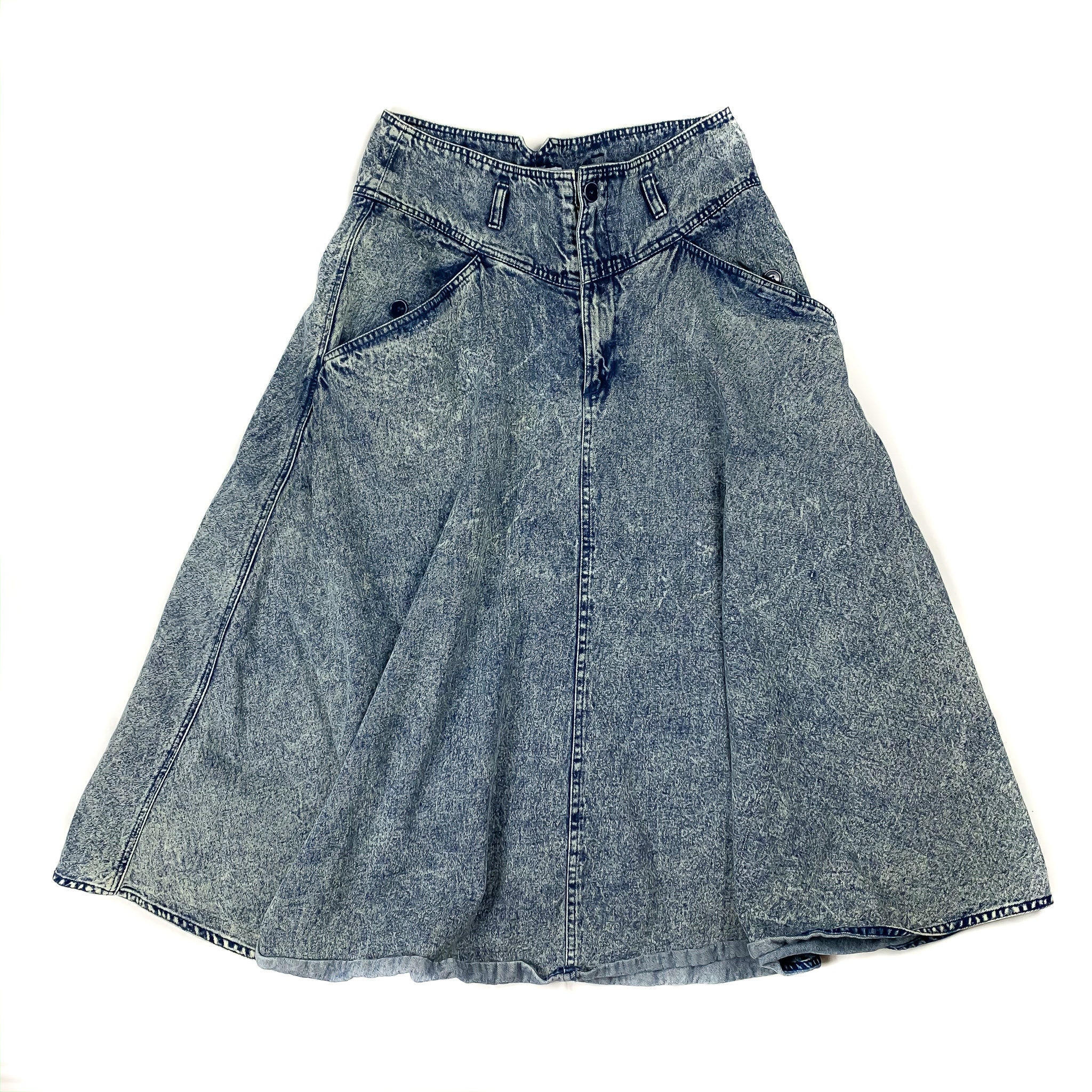 Vintage Northwest Blue Acid Wash Denim Skirt Size 14