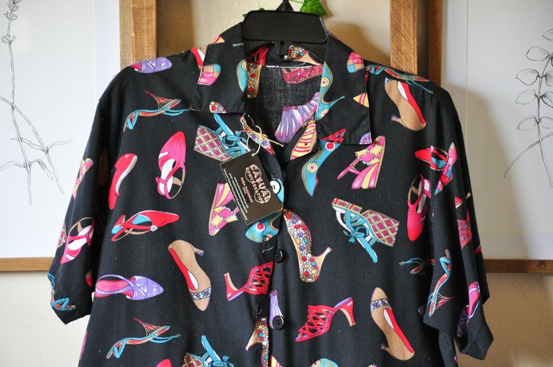 Vintage Shoe Blouse Size Medium