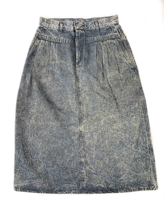 Vintage 1980’s Lee Denim Acid Wash Skirt Size 14