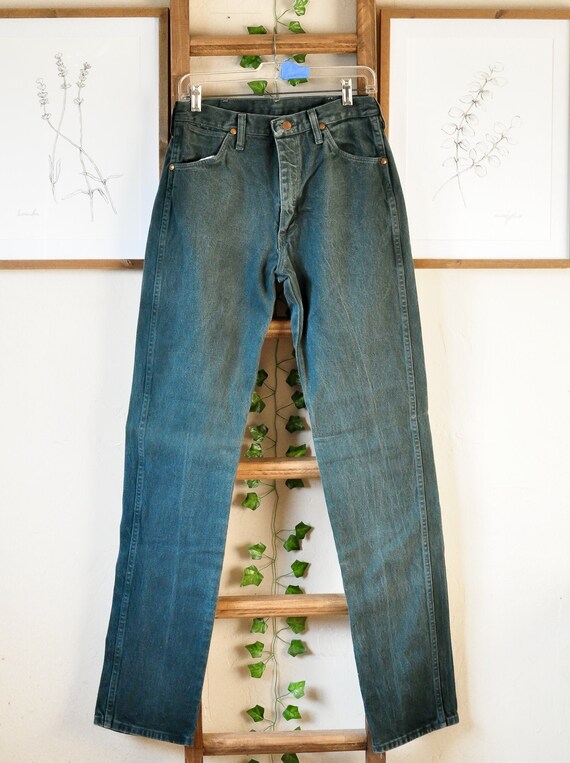 Vintage Green Denim Wrangler Jeans Size 30x36