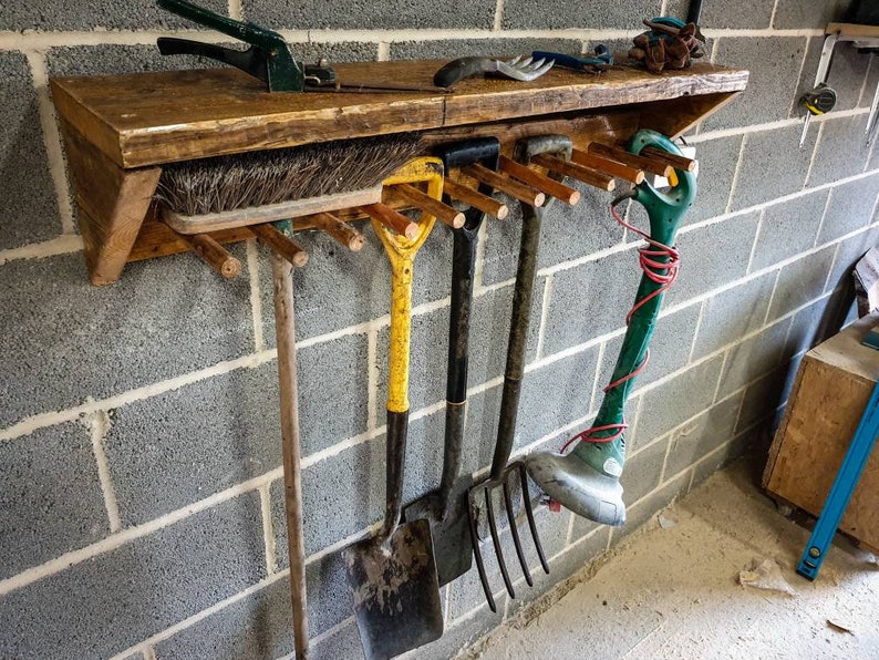 Wooden outdoor welly rack garden tool storage hanger and Etsy