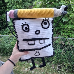 Schema per realizzare all'uncinetto DoodleBoy, peluche amigurumi a forma di matita magica, nostalgia anni '90 (download digitale)