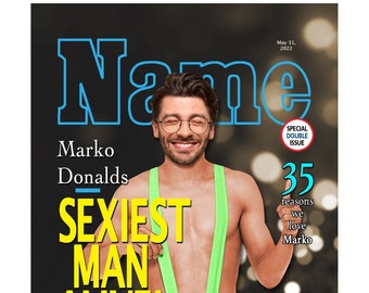 Mature,Custom Photo Magazine,Personalized Magazine Cover,Personalized Gag,Unique Print,Custom Portrait,Mens Custom Birthday Print,DIGITAL