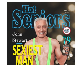 Mature,Seniors Gift,Personalized Magazine Cover,Personal Card,Custom Photo Magazine,Unique Print,Custom Portrait,Birthday Print,DIGITAL FILE