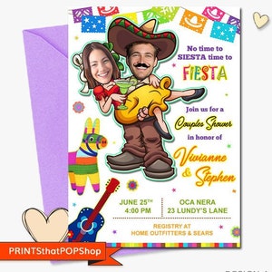 Fiesta Couples Shower,Dinner Rehearsal,Wedding Invites,Custom Photo invite,Engagement Party,Jack and Jill,Wedding Announcement,Save the Date