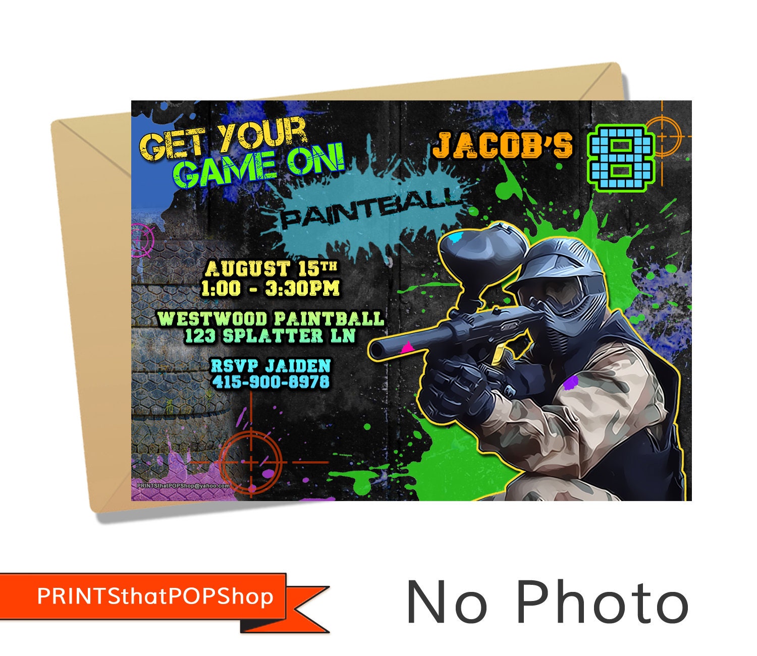 Paintball verjaardag paintball uitnodiging paintball Etsy Nederland