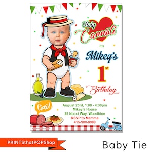 Holy Cannoli, First Birthday, Italian Theme Birthday,Italian Party,Italian,Milestone Birthday,Face invites,Custom Photo invites,Bachelorette