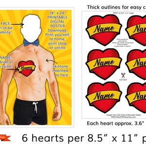 Mature,Clean Bachelorette Party Game,Hen Party,Pin the Heart on the Hunk,Pin the Heart Party Game for Girls Night,Pin the Tail,Clean,DIGITAL