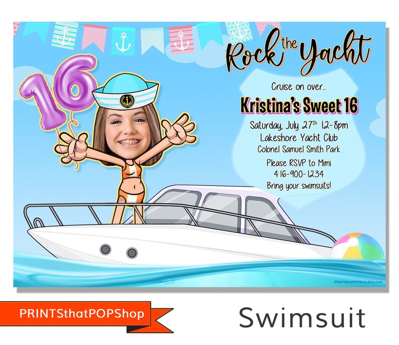 Rock the Yacht Birthday Boat Party InvitationRetirement Yacht InviteMilestone Yacht PartyBoat PartyOcean Cruise PartyDigital
