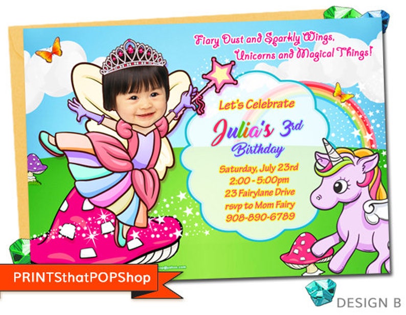 Fairy Birthday Invitation,magical Fairy Party,fairy Princess,custom ...