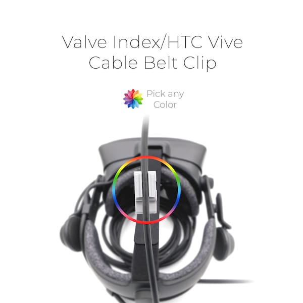 Valve Index / HTC Vive Cable Belt Clip Fix - Pack of 2