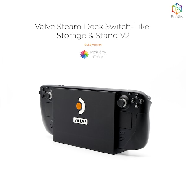 Valve Steam Deck Switch-Like Storage & Stand V2 3D Printed - Custom Color Gaming Accessory - Eco Friendly 3D Printed Gamer Gift