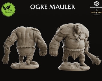 Ogre Mauler Miniature| Dungeons and Dragons Miniature | RPG Tabletop Resin 3D Printed