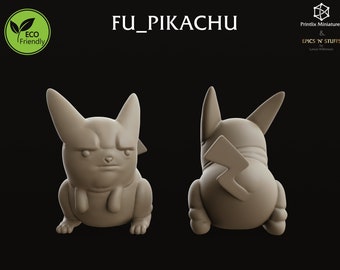 FU_PIKACHU Miniature| Dungeons and Dragons Miniature | RPG Tabletop Resin 3D Printed