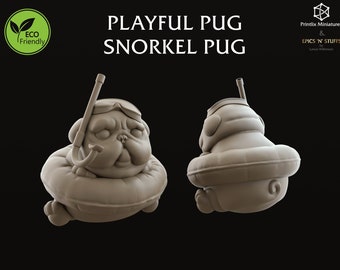Snorkel Pug Miniature | Dungeons and Dragons Miniature | RPG Tabletop Resin 3D Printed