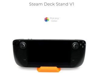 Valve Steam Deck Stand V1 - Accessoire de jeu couleur personnalisé - Cadeau pour joueur imprimé 3D respectueux de l'environnement