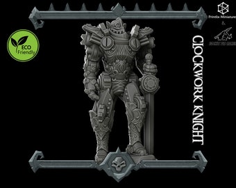 Clockwork Knight | Miniature | Dungeons and Dragons Miniature | RPG Tabletop Resin 3D Printed