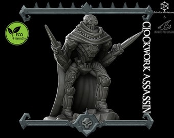 Clockwork Assassin | Miniature | Dungeons and Dragons Miniature | RPG Tabletop Resin 3D Printed