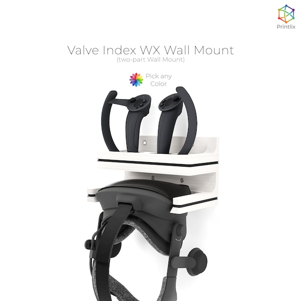 Support mural Valve Index WX pour contrôleurs Index et casque - PLA 3D imprimé