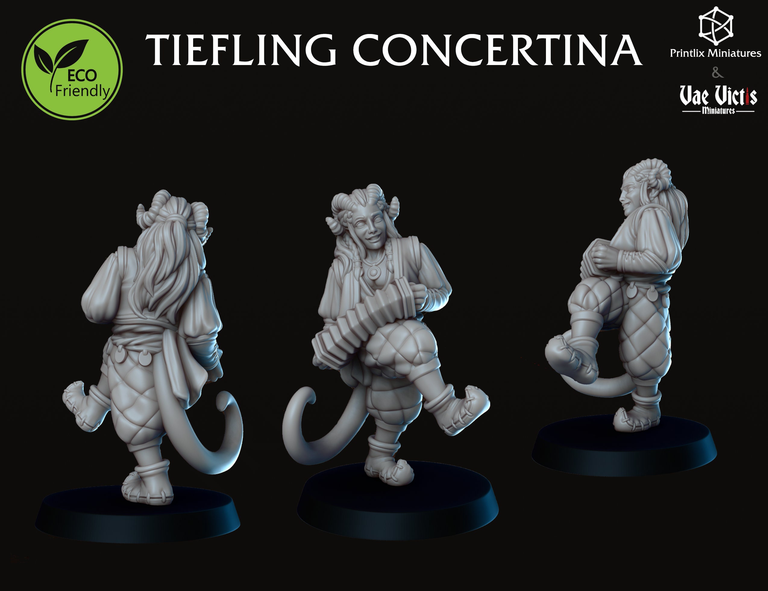 Tiefling Concertina Miniature Dungeons and Dragons Etsy