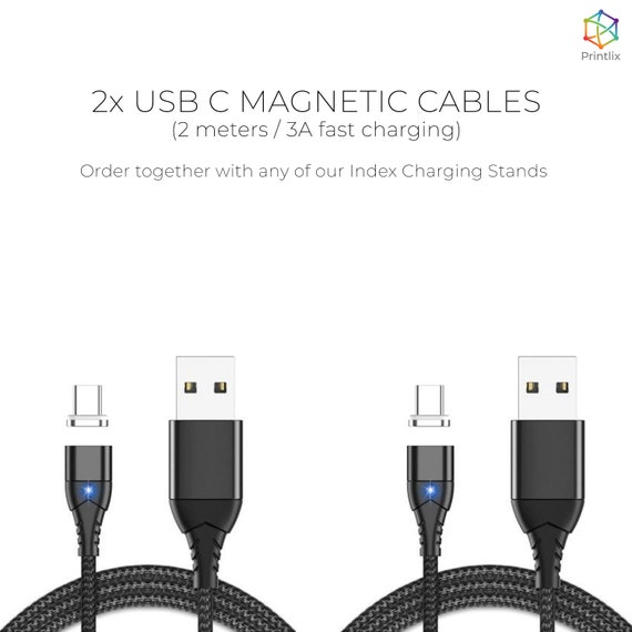 USB C Magnetic Charging Cables 2-pack for Index Charging Stand 